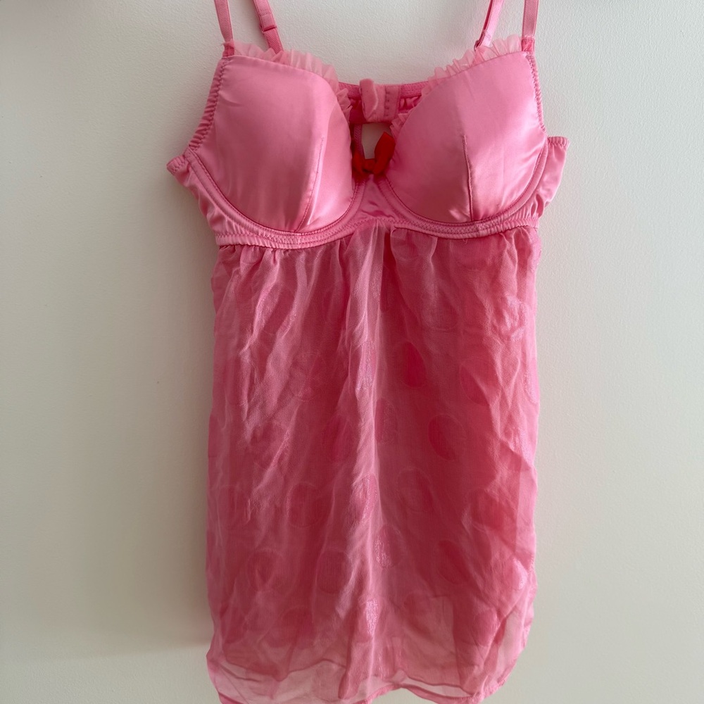Victoria’s Secret sexy little things pink mesh teddy 36B